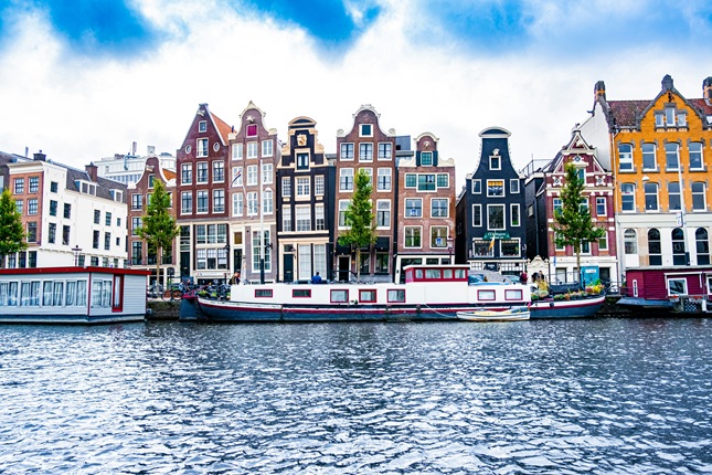amsterdam canal water and buildings