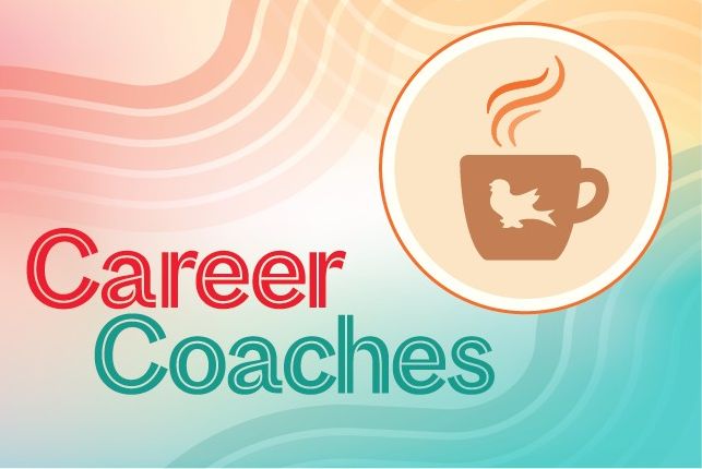 career coaches with coffee mug